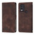 For Nokia C22 Skin-feel Embossed Leather Phone Case(Brown)