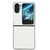For OPPO Find N2 Flip Plain Skin Litchi Texture Phone Case(White)