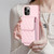 For iPhone 13 Pro Vertical Wallet Rhombic Leather Phone Case(Pink)