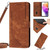 For Samsung Galaxy A31 Skin Feel Stripe Pattern Leather Phone Case with Lanyard(Brown)