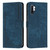 For Samsung Galaxy Note10+ Skin Feel Stripe Pattern Leather Phone Case with Lanyard(Blue)