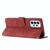 For Samsung Galaxy A72 5G / 4G Skin Feel Stripe Pattern Leather Phone Case with Lanyard(Red)