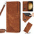 For Samsung Galaxy Note10+ Skin Feel Stripe Pattern Leather Phone Case with Lanyard(Brown)