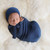 Elastic Fabric Newborn Baby Cute Cap with Strap(White)