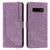Samsung Galaxy S10+ Skin Feel Stripe Pattern Leather Phone Case with Lanyard(Purple)