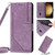 For Samsung Galaxy S20 FE Skin Feel Stripe Pattern Leather Phone Case with Lanyard(Purple)