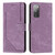For Samsung Galaxy S20 FE Skin Feel Stripe Pattern Leather Phone Case with Lanyard(Purple)