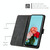 For Samsung Galaxy Note10+ Skin Feel Stripe Pattern Leather Phone Case with Lanyard(Black)
