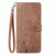 For TCL 40 SE Embossed Flower Zipper Leather Phone Case(Brown)