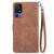 For TCL 40 SE Embossed Flower Zipper Leather Phone Case(Brown)