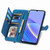 For TCL 40 SE Embossed Flower Zipper Leather Phone Case(Blue)