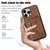 For iPhone 14 Plus Zipper RFID Card Slot Phone Case with Short Lanyard(Brown)