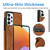 For Samsung Galaxy A73 5G Ultra-thin Shockproof Phone Protective Case with Holder(Brown)
