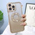 For iPhone 12 Pro Max Electroplated Diamond Gradient Glitter Phone Case(Gold)