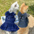 Pet Cat Denim Skirt Chest Back Leash for Dog Walking, Size: XXXL(303)