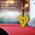 Car Pendant Triangular Ping An Charm Bag Leather Rearview Mirror Ornament(Yellow)