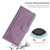 For iPhone 14 Plus Skin Feel Stripe Pattern Leather Phone Case with Lanyard(Purple)