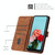 For iPhone 13 Pro Max Skin Feel Stripe Pattern Leather Phone Case with Lanyard(Brown)