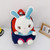 Kindergarten School Bag Plush Toy Children Cute Cartoon Backpack(Bunny Dark Blue)
