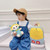 Kindergarten School Bag Plush Toy Children Cute Cartoon Backpack(Bunny Dark Blue)