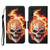 For Samsung Galaxy A24 4G Colored Drawing Pattern Flip Leather Phone Case(Flame Skull)