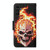 For Samsung Galaxy A24 4G Colored Drawing Pattern Flip Leather Phone Case(Flame Skull)