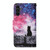 For Samsung Galaxy A24 4G Colored Drawing Pattern Flip Leather Phone Case(Star Sky Cat)