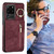 For Samsung Galaxy S20 Ultra Retro Ring and Zipper RFID Card Slot Phone Case(Wine Red)