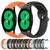 For Samsung Galaxy Watch 4 44mm 20mm Perforated Breathable Sports Silicone Watch Band(White+Black)