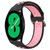For Samsung Galaxy Watch 4 44mm 20mm Perforated Breathable Sports Silicone Watch Band(Black+Pink)