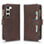 For Samsung Galaxy S23+ 5G Litchi Texture Zipper Leather Phone Case(Brown)
