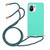 For Xiaomi Mi 11 Lite Wheat Straw Material + TPU Phone Case with Lanyard(Green)