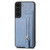 For Samsung Galaxy S22 5G Carbon Fiber Vertical Flip Zipper Wallet Phone Case(Blue)