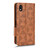 For Sony Xperia Ace III Symmetrical Triangle Leather Phone Case(Brown)