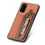 For Samsung Galaxy S20+ Carbon Fiber Horizontal Flip Zipper Wallet Phone Case(Brown)