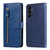 For Samsung Galaxy A24 4G Calf Texture Zipper Leather Phone Case(Blue)
