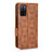 For OPPO A55s 5G Symmetrical Triangle Leather Phone Case(Brown)