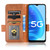 For OPPO A55s 5G Symmetrical Triangle Leather Phone Case(Brown)