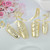 5pcs Diamond Nail Cap Jewelry Open Ring, Color: Gold Middle Finger