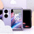 For OPPO Find N2 Flip Electroplating Frame Hinge Transparent Phone Case with Protective Film(Champagne Gold)