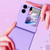 For OPPO Find N2 Flip Macaron Magnetic Hinge Three-piece Phone Case with Protective Film(Orange)