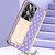 For OPPO Find N2 Rhombus Pattern Electroplated Plain Leather Phone Case with Pen Slot(Black)