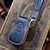 For Chevrolet 5-button Hallmo Car Cowhide Leather Key Protective Cover Key Case(Blue)