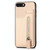 For iPhone 7 Plus / 8 Plus Carbon Fiber Vertical Flip Zipper Phone Case(Khaki)