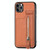 For iPhone 11 Pro Max Carbon Fiber Vertical Flip Zipper Phone Case(Brown)