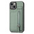 For iPhone 13 mini Carbon Fiber Vertical Flip Zipper Phone Case(Green)