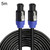 Male To Male Four Core Ohm Cable Audio Cable Ring Stage Speaker Cable 5m(Blue Black)