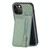For iPhone 12 Pro Carbon Fiber Vertical Flip Zipper Phone Case(Green)