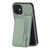 For iPhone 12 mini Carbon Fiber Vertical Flip Zipper Phone Case(Green)