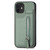 For iPhone 12 mini Carbon Fiber Vertical Flip Zipper Phone Case(Green)